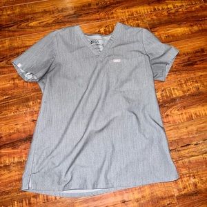 Figs Catarina One-Pocket Scrub Top- Graphite- Small